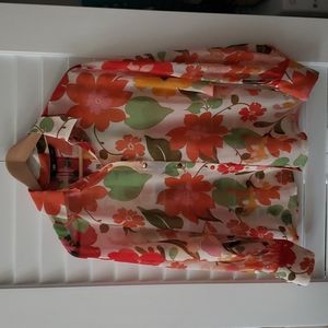 NWT Zara floral blouse S